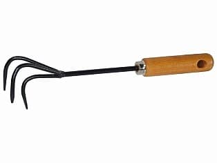 Kleingrubber 3 Zinken mit Holzgriff