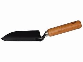 Blumenkelle Schwarz mit Holzgriff