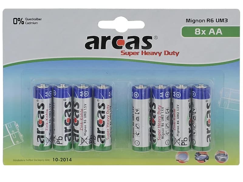 BATTERIEN MIGNON ZINK KOHLE 8 STÜCK-SB
