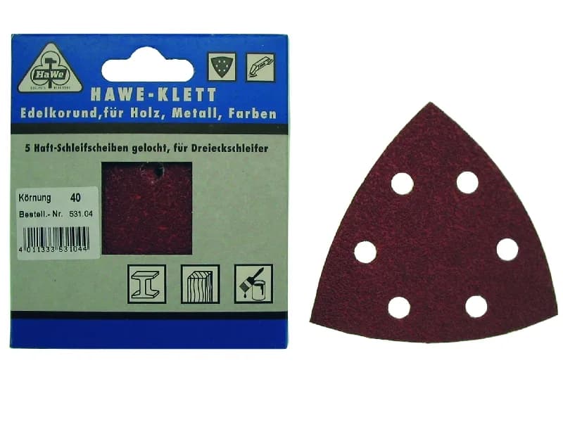 HAFT-SCHLEIFBLÄTTER 3-ECK K40 5-ST-SB
