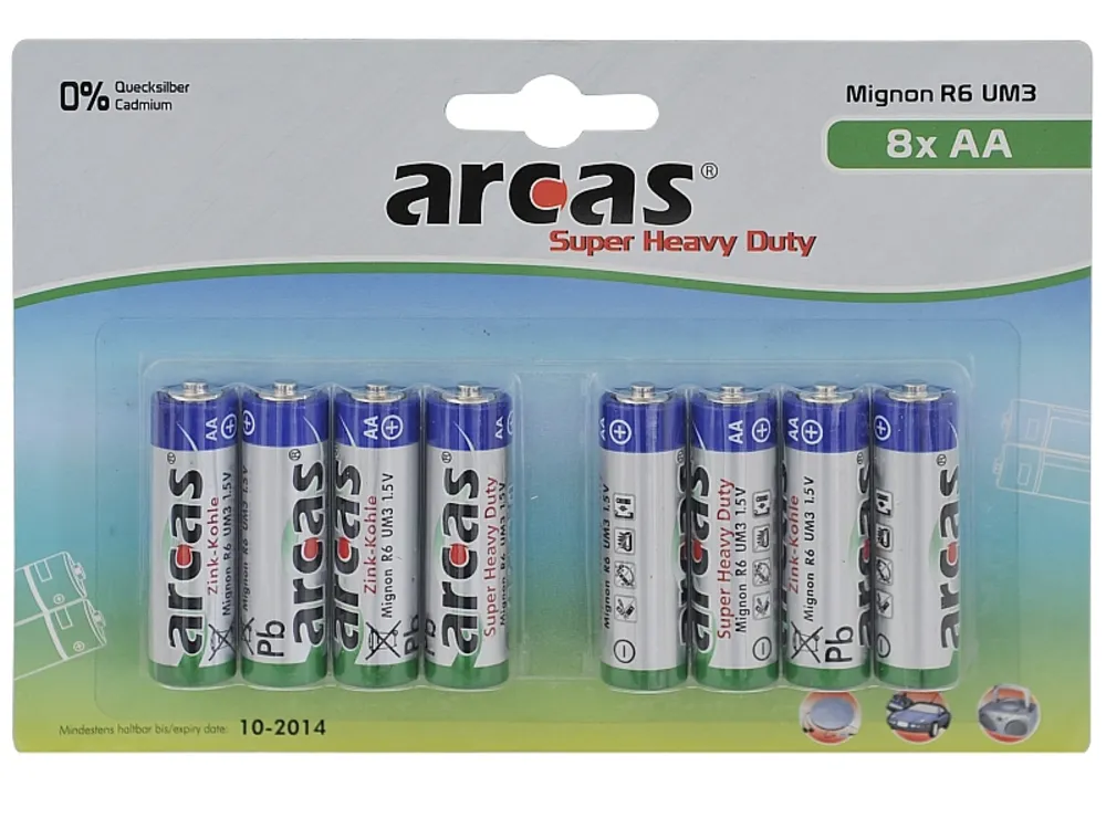 BATTERIEN MIGNON ZINK KOHLE 8 STÜCK-SB