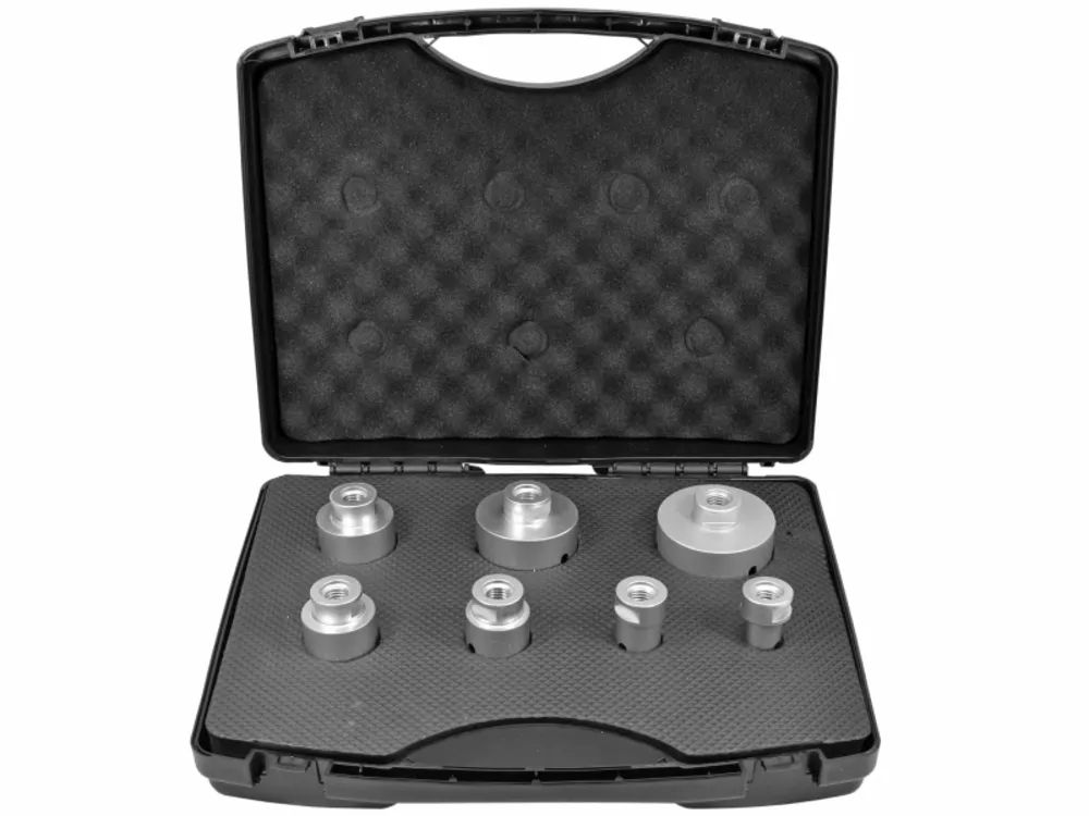 DIA-BOHRKRONEN-SET SILBER 7-TLG. I.KOFFER