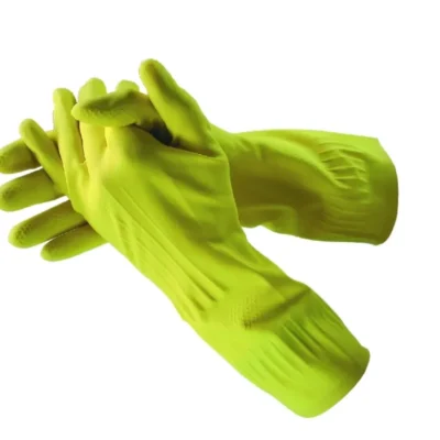 HANDSCHUHE LATEX VELOURISIERT GELB GR.8/M