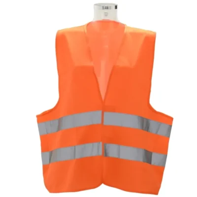 WARNWESTE LEUCHTORANGE MIT 2 REFLEXSTR.