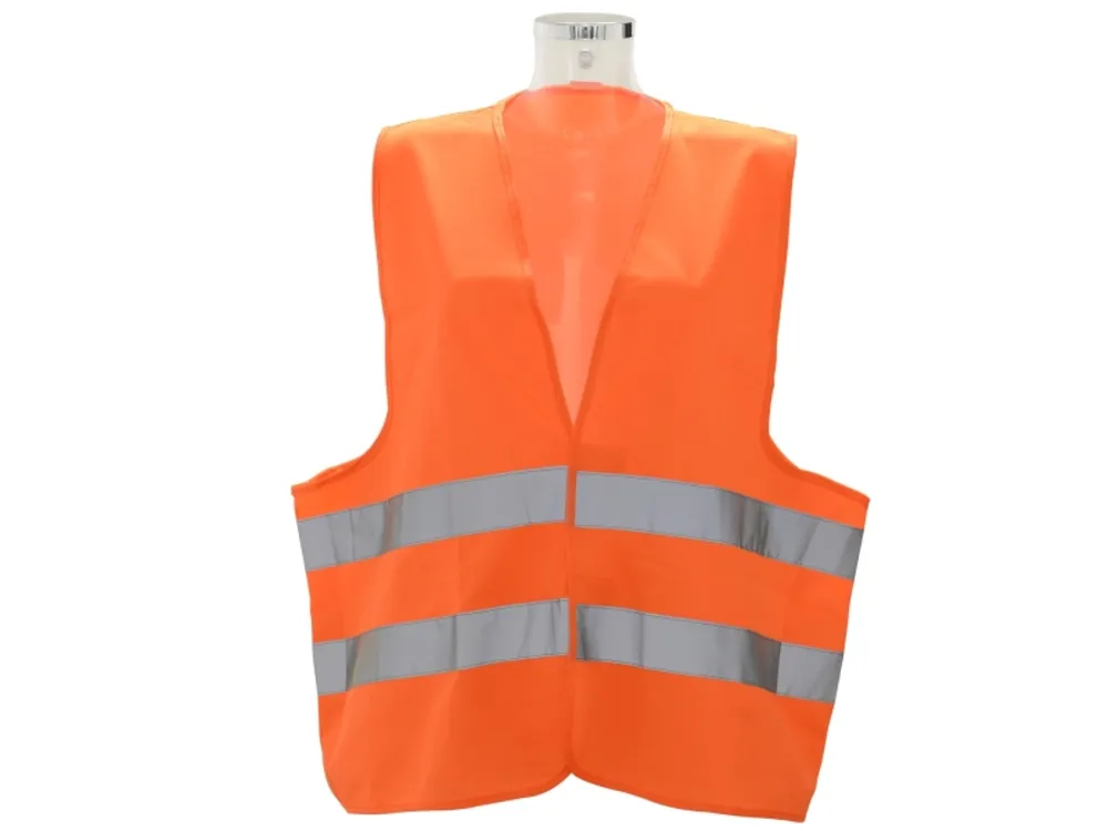 WARNWESTE LEUCHTORANGE MIT 2 REFLEXSTR.