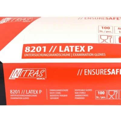 EINMALHANDS LATEX GR L 100-ST-PAK GEPUDERT