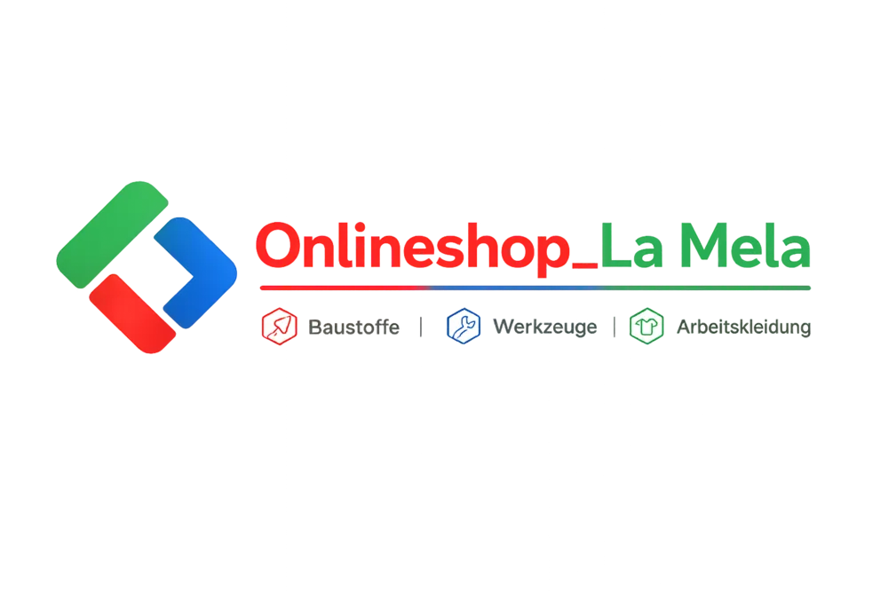 Logo Shop Lamela Onlineshop La Mela Logo – Baustoffe, Werkzeuge und Arbeitskleidung